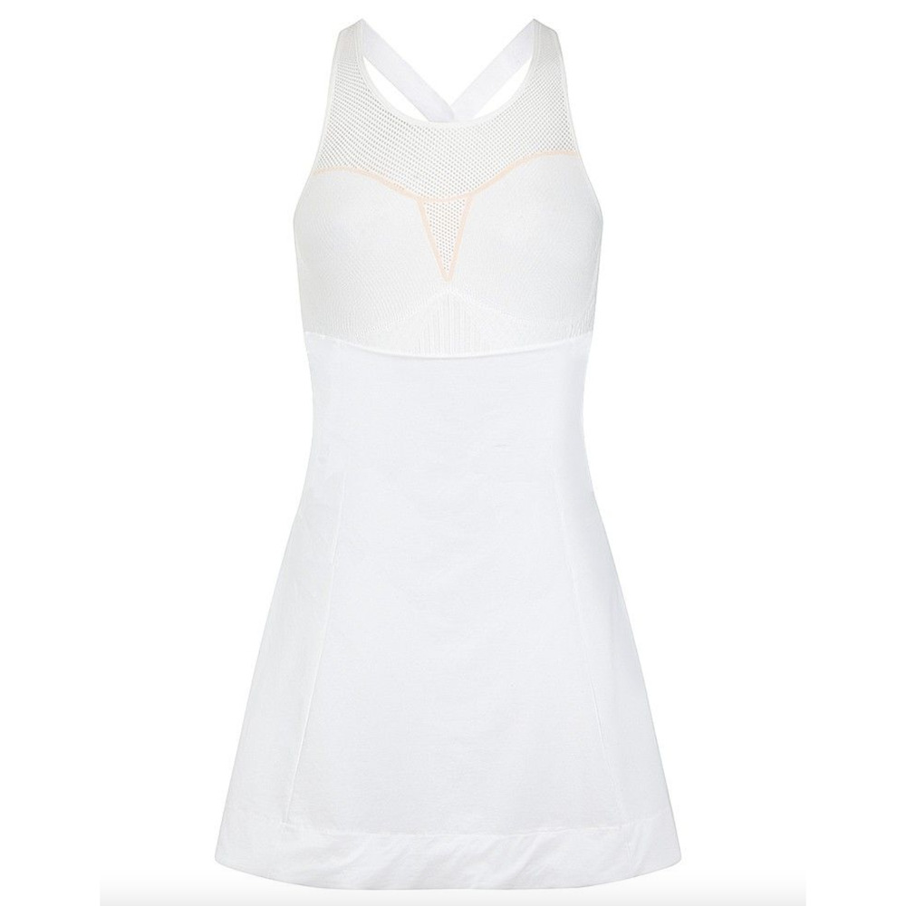 Sweaty Betty Tennis Dress White Seamless Backspin Dress Built In Shorts